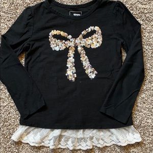 Sequin silver ribbon shirt